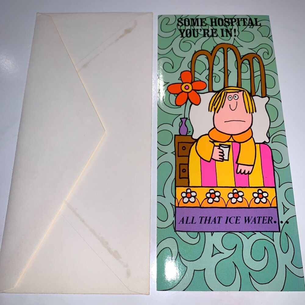 Vintage 70s Greeting Card Get Well Alcohol Scotch Mentioned unused